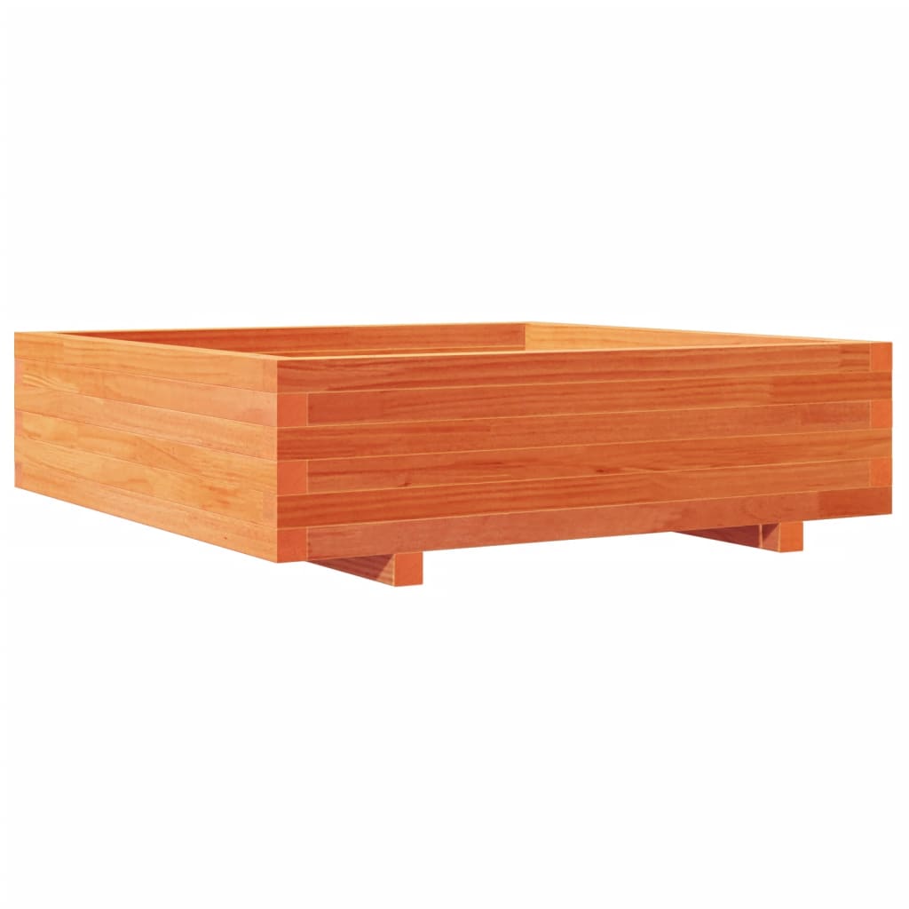 Garden Planter Wax Brown 90x90x26.5 cm Solid Wood Pine