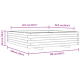 Garden Planter 100x100x26.5 cm Solid Wood Pine