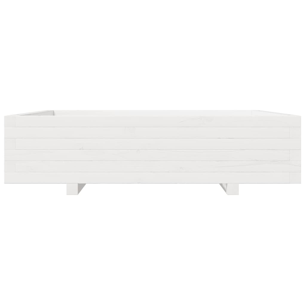 Garden Planter White 100x100x26.5 cm Solid Wood Pine