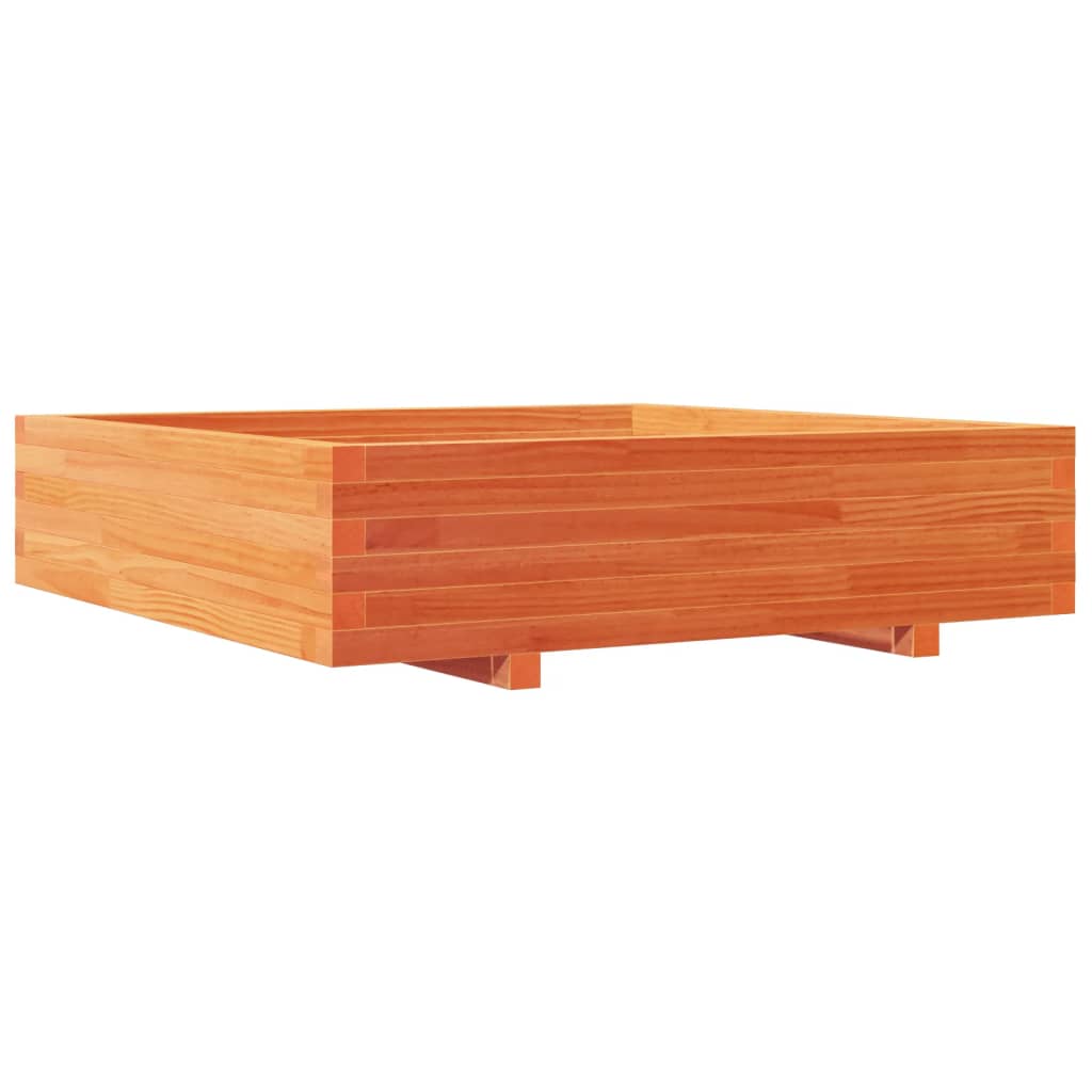 Garden Planter Wax Brown 100x100x26.5 cm Solid Wood Pine