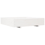 Garden Planter White 110x110x26.5 cm Solid Wood Pine