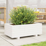 Garden Planter White 70x40x26.5 cm Solid Wood Pine