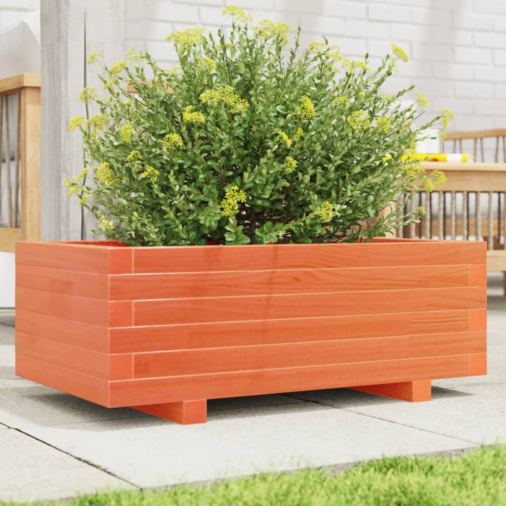 Garden Planter Wax Brown 70x40x26.5 cm Solid Wood Pine