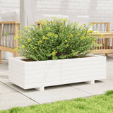 Garden Planter White 90x40x26.5 cm Solid Wood Pine