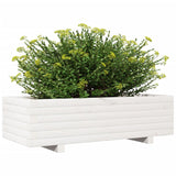 Garden Planter White 90x40x26.5 cm Solid Wood Pine