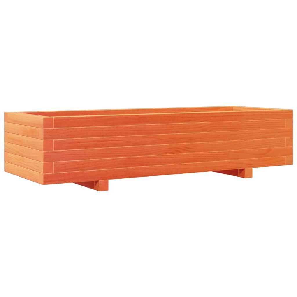 Garden Planter Wax Brown 110x40x26.5 cm Solid Wood Pine
