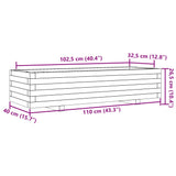 Garden Planter 110x40x26.5 cm Solid Wood Douglas