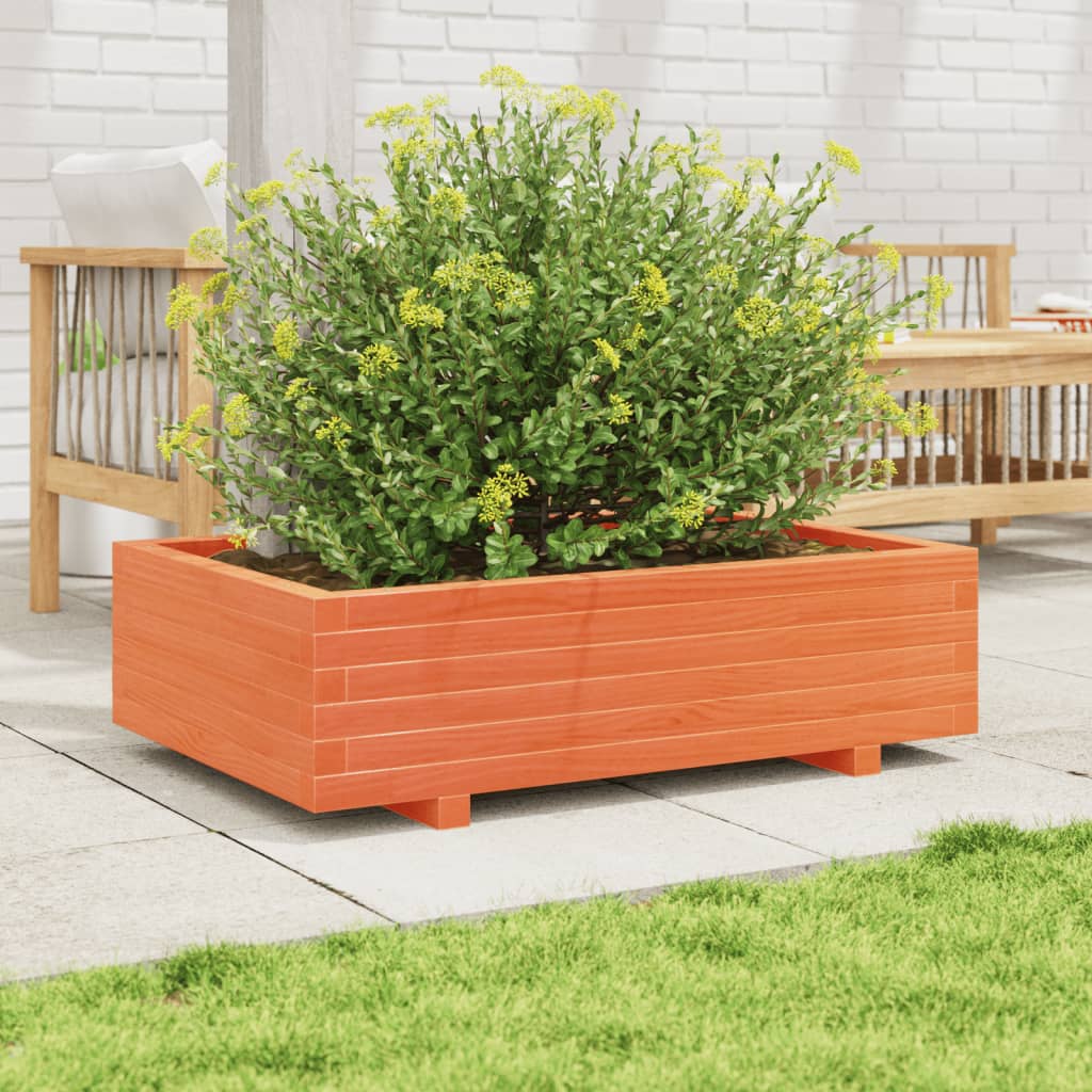 Garden Planter Wax Brown 90x60x26.5 cm Solid Wood Pine