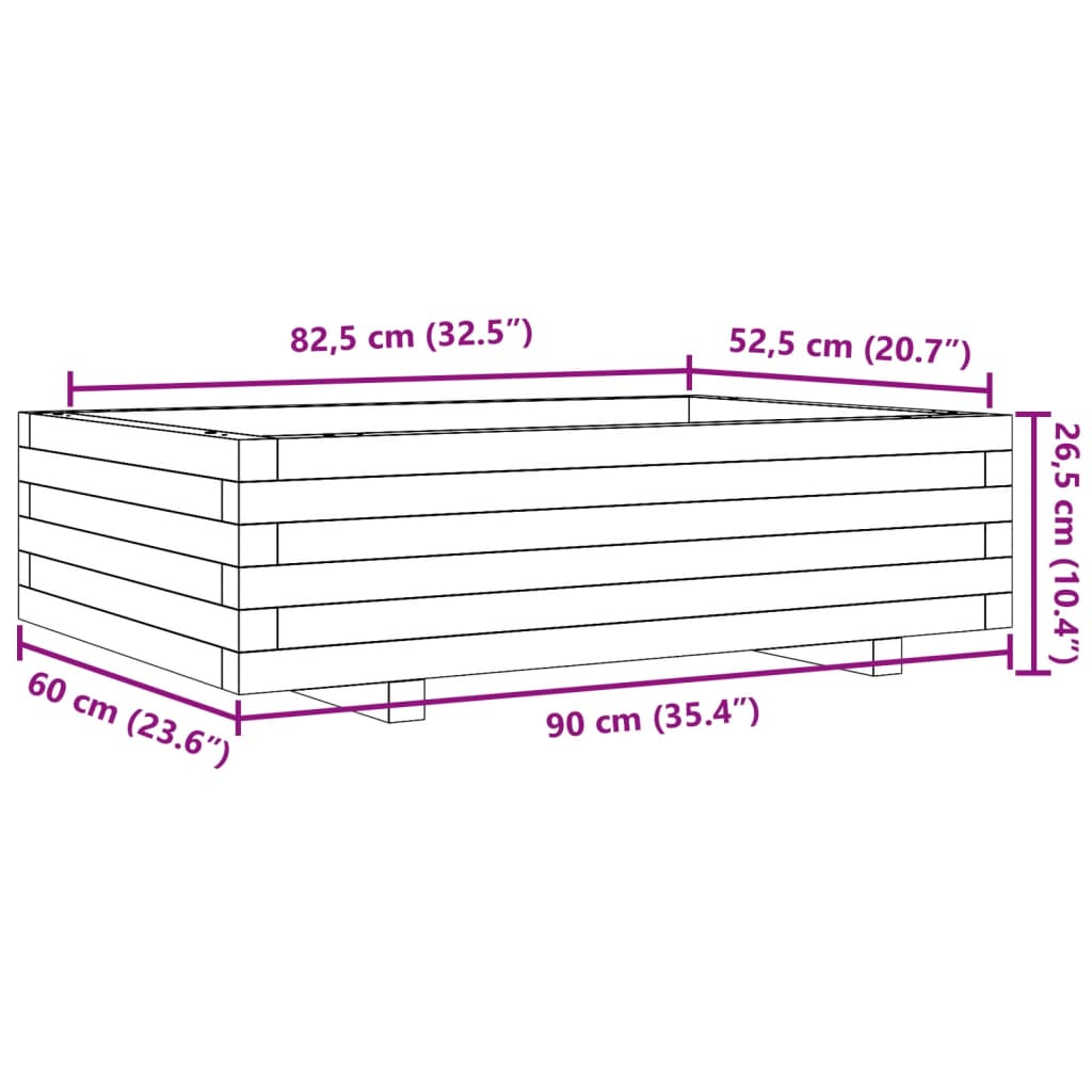 Garden Planter 90x60x26.5 cm Solid Wood Douglas