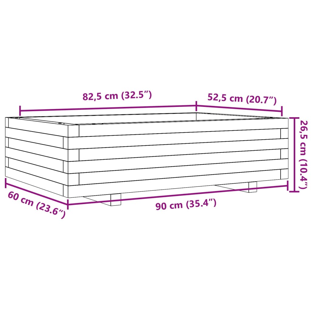 Garden Planter 90x60x26.5 cm Impregnated Wood Pine