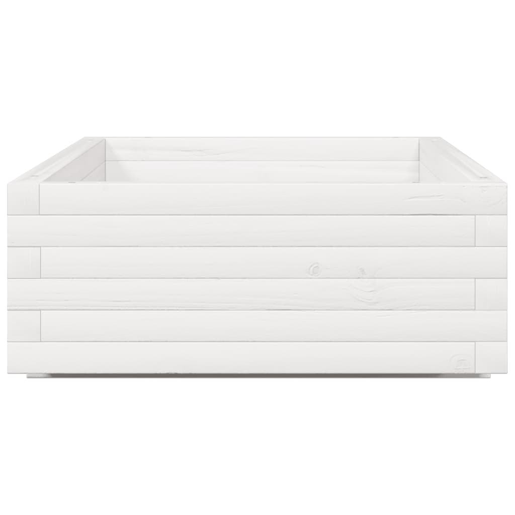 Garden Planter White 110x60x26.5 cm Solid Wood Pine