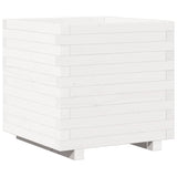 Garden Planter White 50x50x49.5 cm Solid Wood Pine