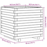 Garden Planter White 50x50x49.5 cm Solid Wood Pine