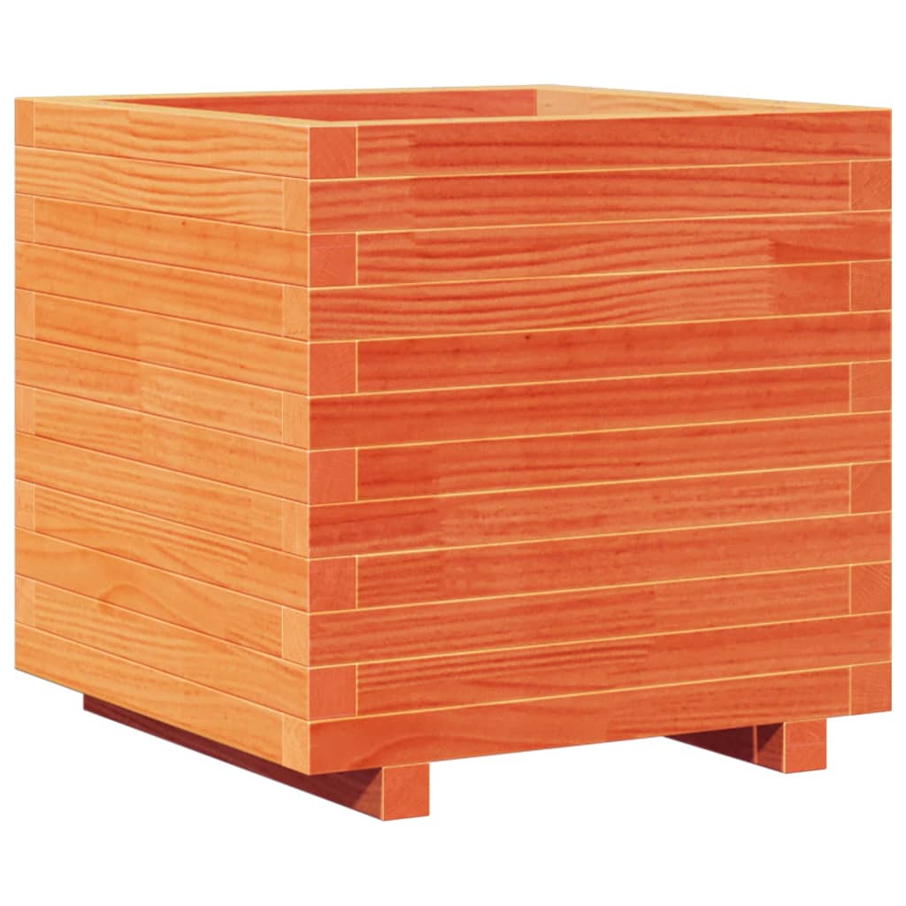 Garden Planter Wax Brown 50x50x49.5 cm Solid Wood Pine