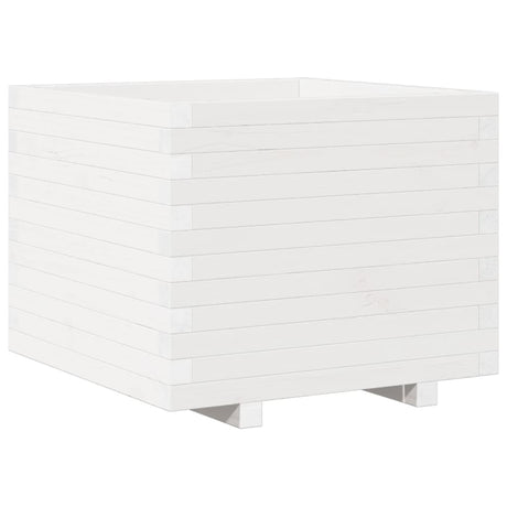 Garden Planter White 60x60x49.5 cm Solid Wood Pine