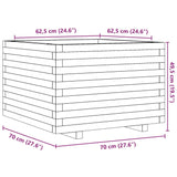 Garden Planter Wax Brown 70x70x49.5 cm Solid Wood Pine