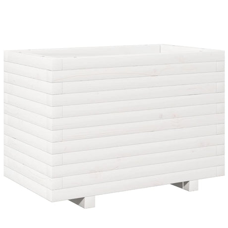 Garden Planter White 70x40x49.5 cm Solid Wood Pine