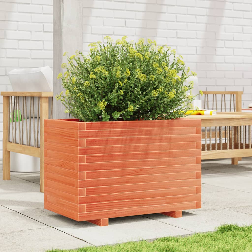 Garden Planter Wax Brown 70x40x49.5 cm Solid Wood Pine