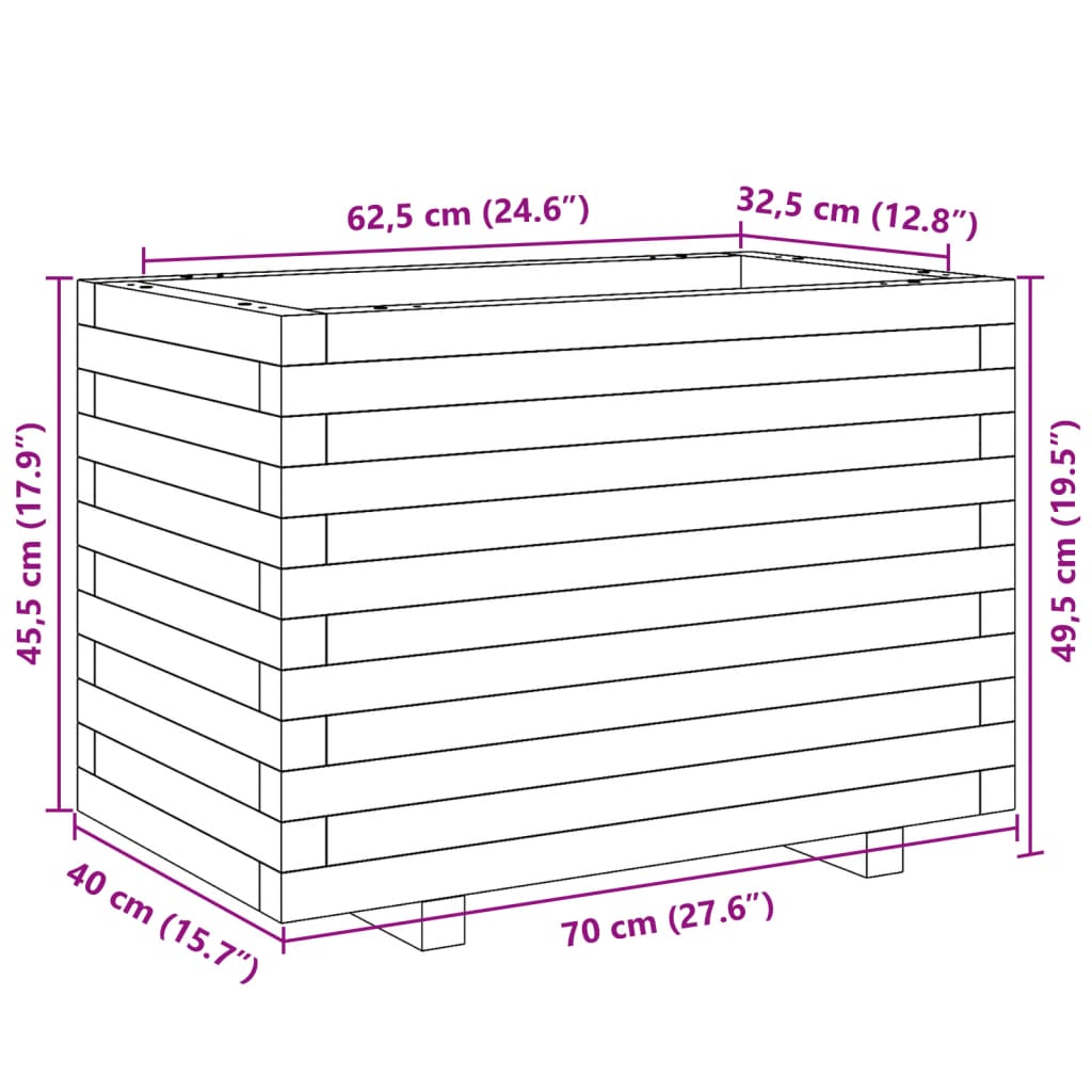 Garden Planter 70x40x49.5 cm Impregnated Wood Pine