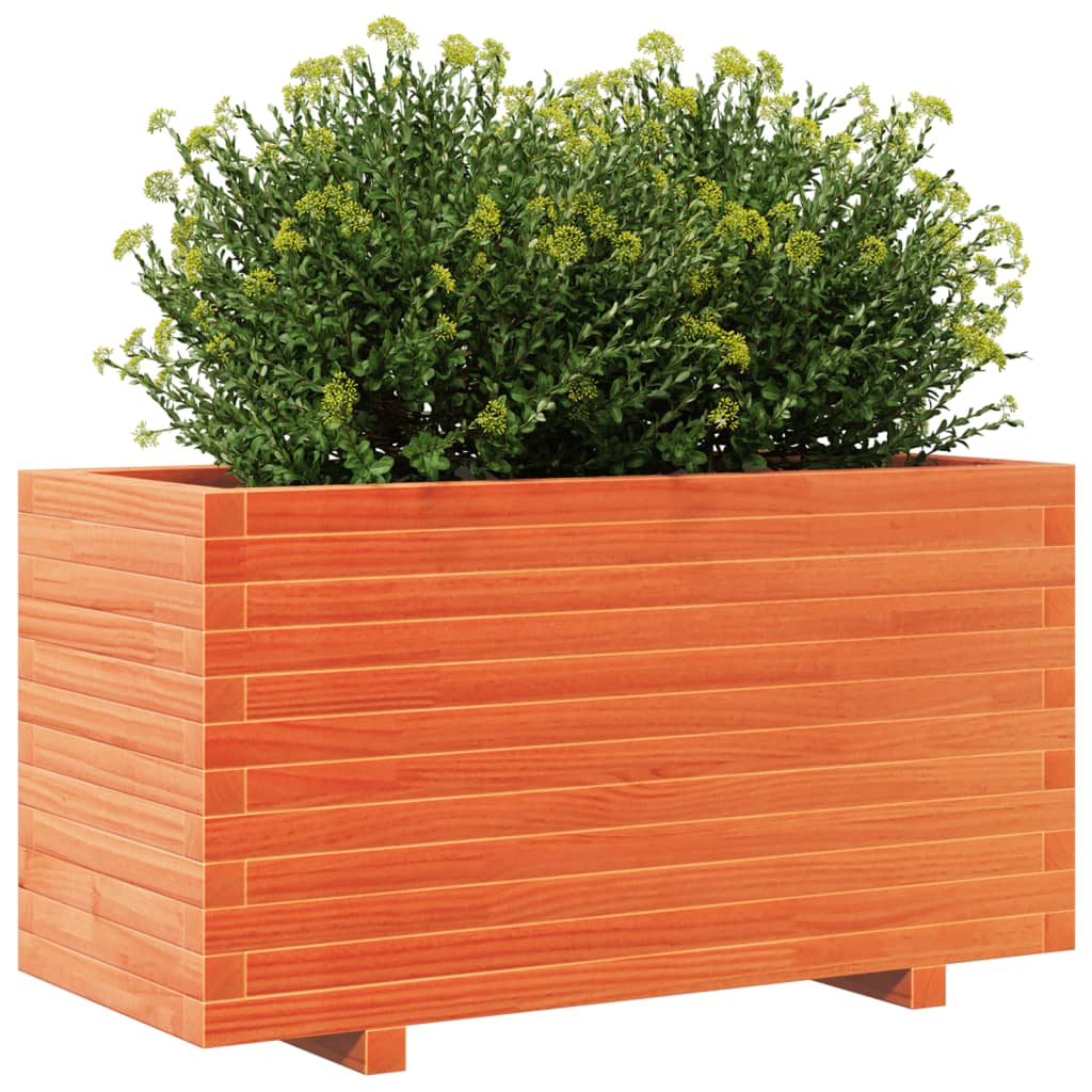 Garden Planter Wax Brown 90x40x49.5 cm Solid Wood Pine