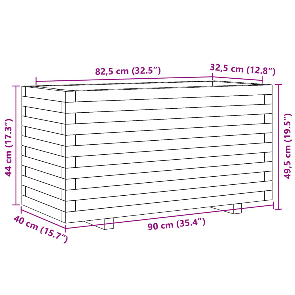 Garden Planter 90x40x49.5 cm Solid Wood Douglas
