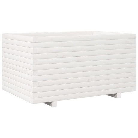 Garden Planter White 90x60x49.5 cm Solid Wood Pine