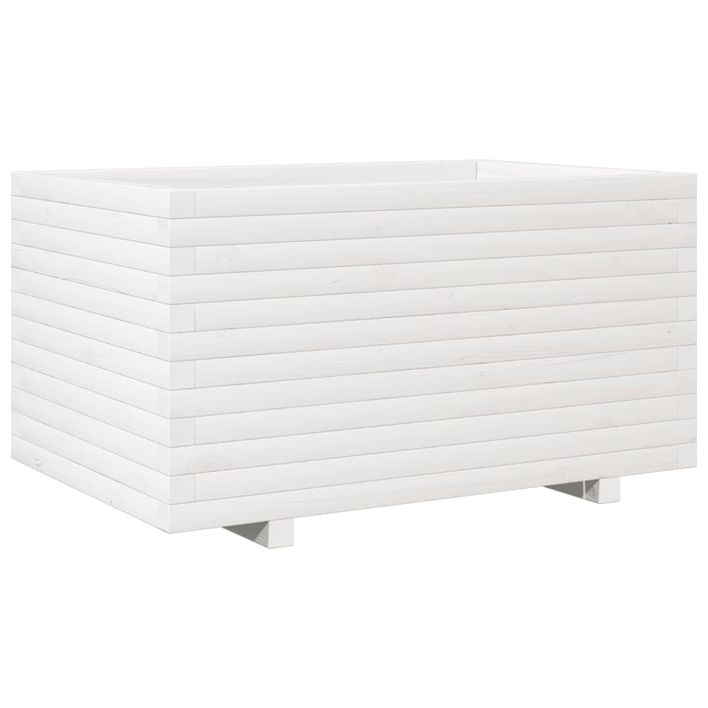 Garden Planter White 90x60x49.5 cm Solid Wood Pine