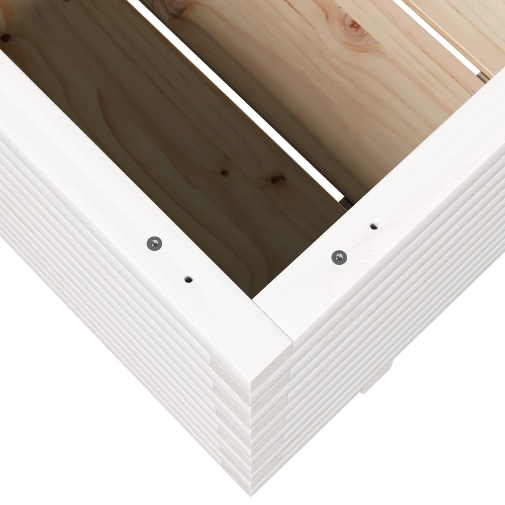 Garden Planter White 90x60x49.5 cm Solid Wood Pine