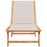 Sun Lounger Grey Solid Wood Acacia and Textilene