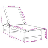 Sun Lounger Grey Solid Wood Acacia and Textilene