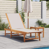 Sun Lounger Grey Solid Wood Acacia and Textilene