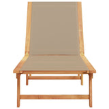 Sun Lounger Taupe Solid Wood Acacia and Textilene