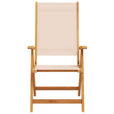 Folding Garden Chairs 2 pcs Solid Wood Acacia and Textilene