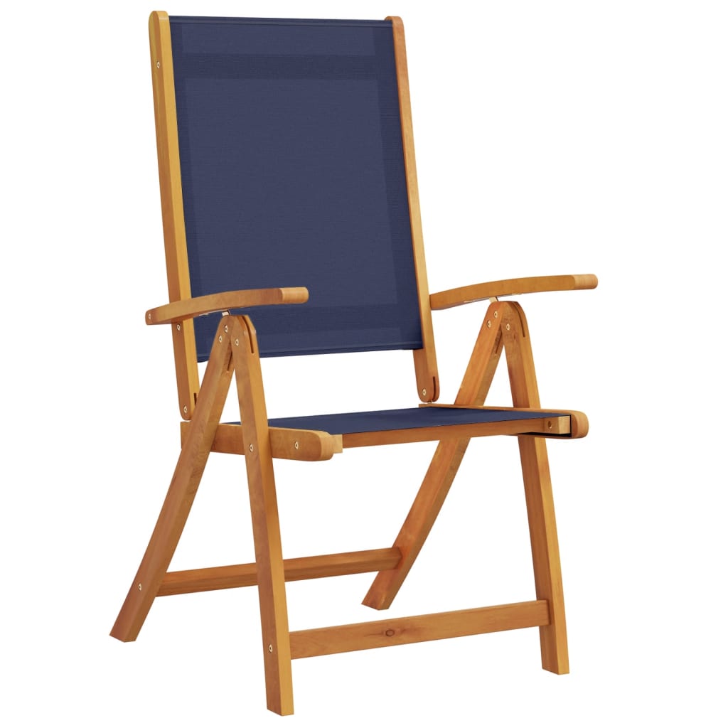 Folding Garden Chairs 2 pcs Solid Wood Acacia and Textilene