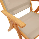 Folding Garden Chairs 2 pcs Solid Wood Acacia and Textilene