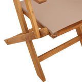 7 Piece Garden Dining Set Taupe Fabric and Solid Wood