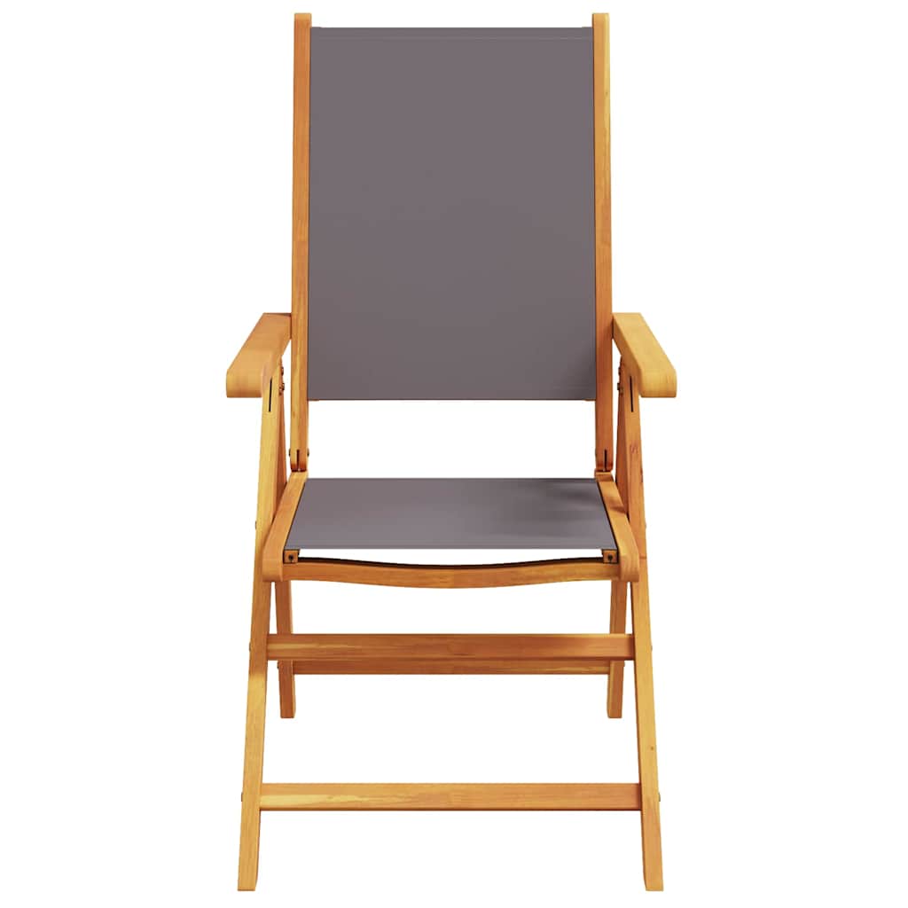 7 Piece Garden Dining Set Anthracite Fabric and Solid Wood