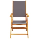 7 Piece Garden Dining Set Anthracite Fabric and Solid Wood