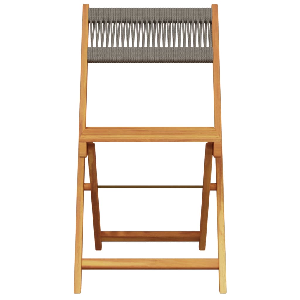 5 Piece Garden Dining Set Grey Polypropylene and Solid Wood