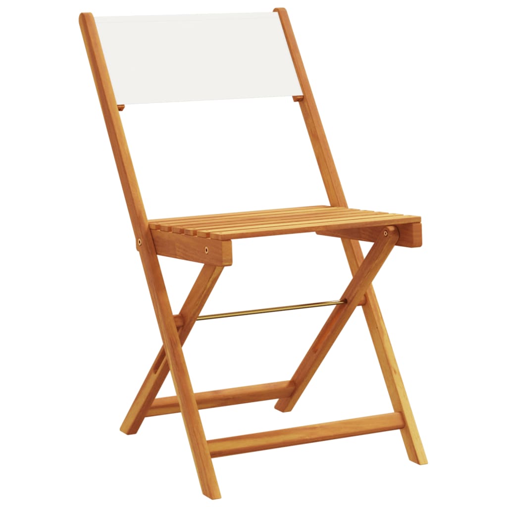 5 Piece Garden Dining Set Cream White Fabric and Solid Wood