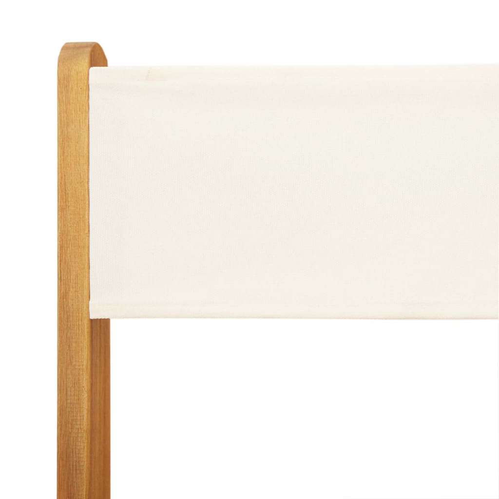 5 Piece Garden Dining Set Cream White Fabric and Solid Wood