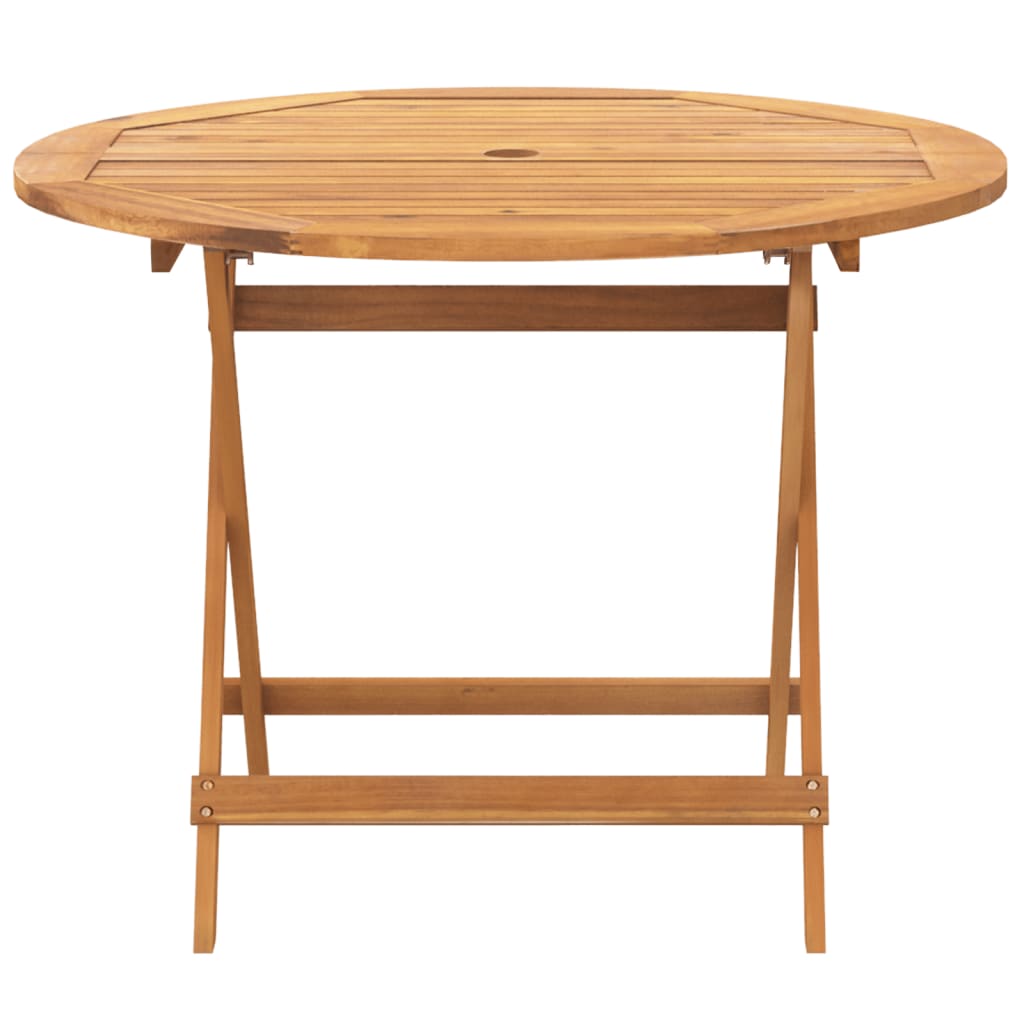 5 Piece Garden Dining Set Beige Fabric and Solid Wood