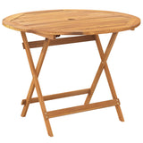 5 Piece Garden Dining Set Beige Fabric and Solid Wood