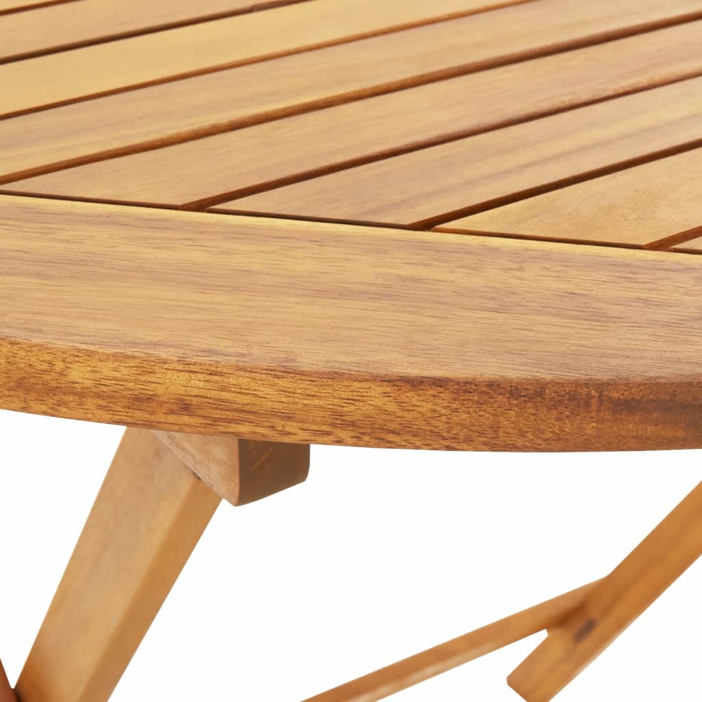 5 Piece Garden Dining Set Beige Fabric and Solid Wood