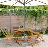 5 Piece Garden Dining Set Anthracite Fabric and Solid Wood