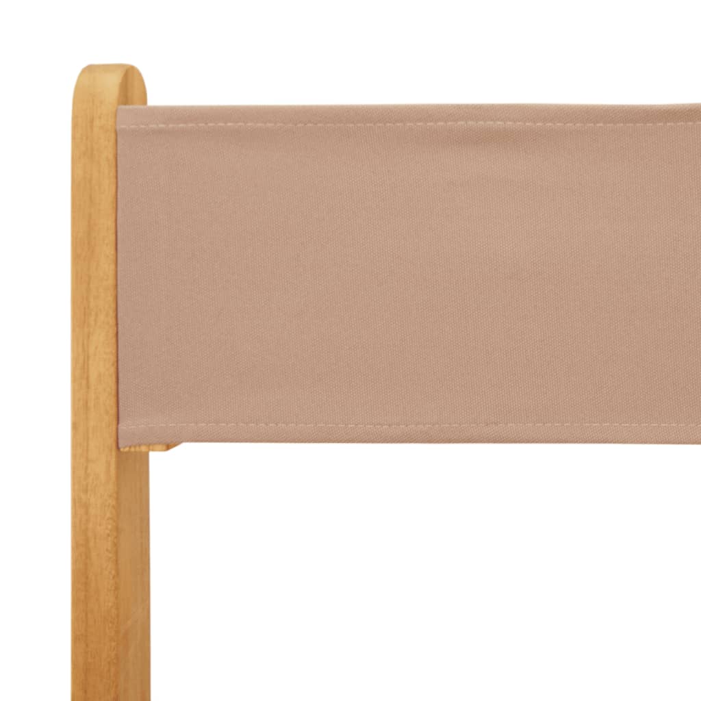 5 Piece Garden Dining Set Taupe Fabric and Solid Wood