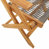 5 Piece Garden Dining Set Grey Polypropylene and Solid Wood