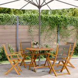 5 Piece Garden Dining Set Grey Polypropylene and Solid Wood