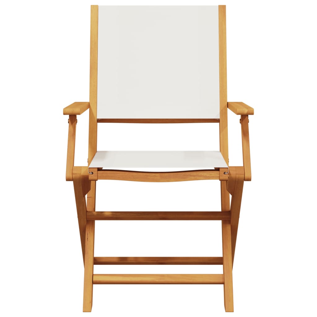 5 Piece Garden Dining Set Cream White Fabric and Solid Wood