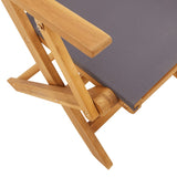 5 Piece Garden Dining Set Anthracite Fabric and Solid Wood